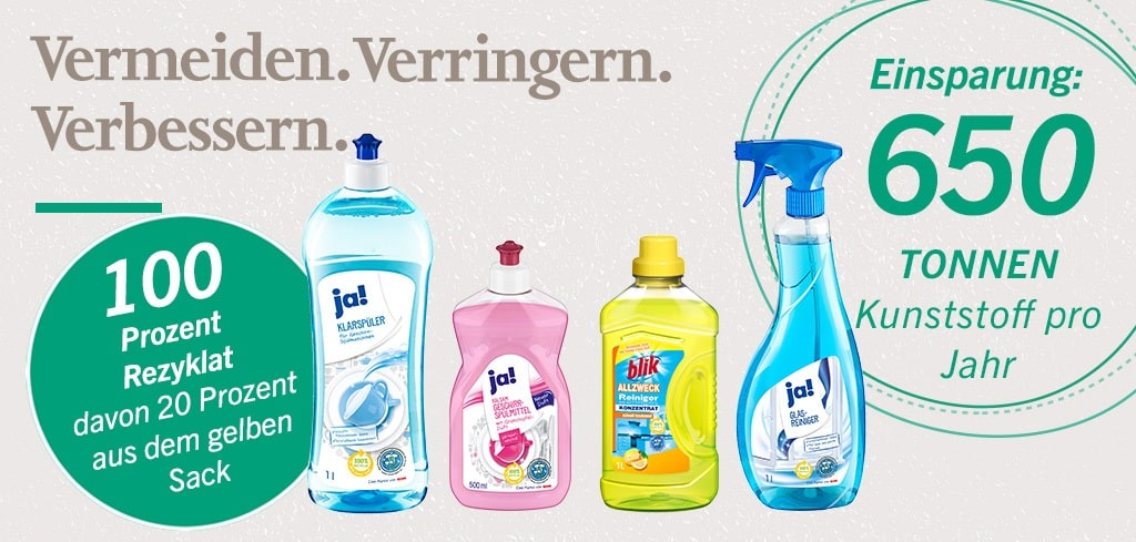 Reinigungsprodukte von ja! und blik