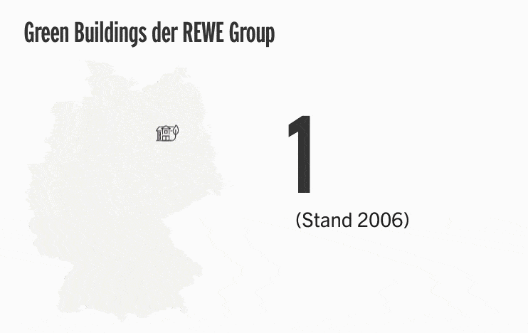 Anzahl der Green Buildings der REWE Group im Zeitverlauf Grafik