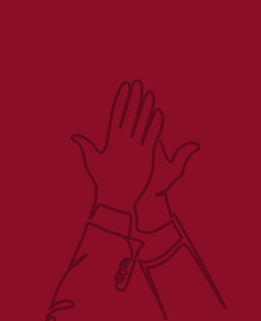 Eine Zeichnung eines High Fives