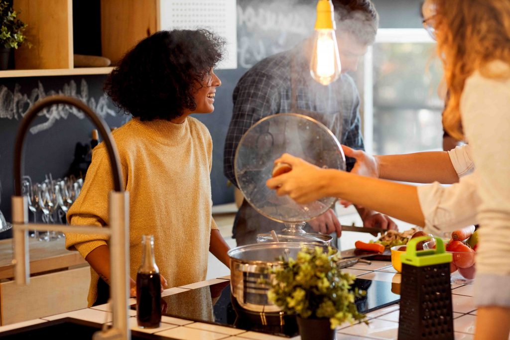 Friends Cooking Together