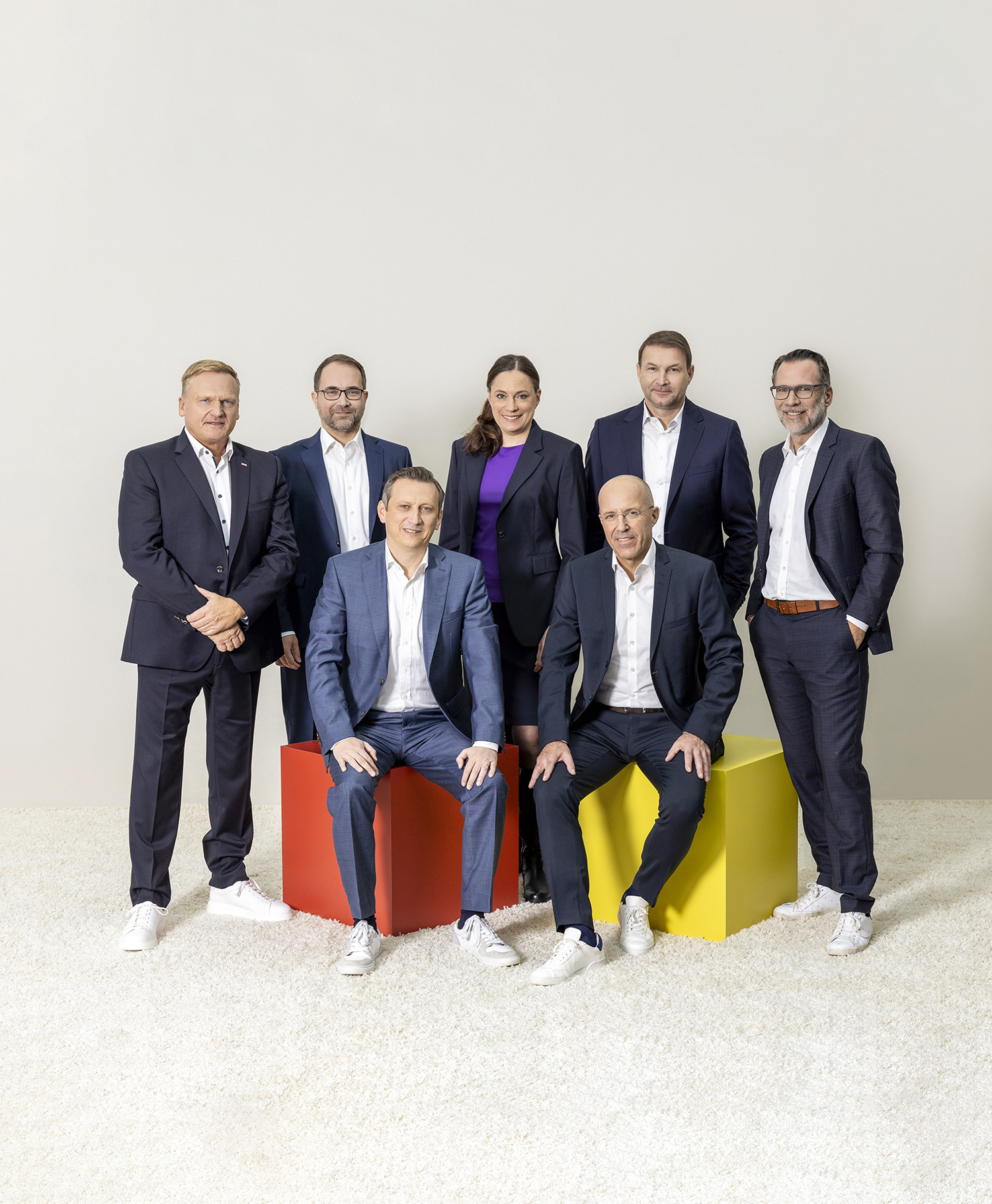 Von links Peter Maly, Telerik Schischmanow, Lionel Souque, Daniela Büchel, Jan Kunath, Hans-Jürgen Moog und Christoph Eltze.