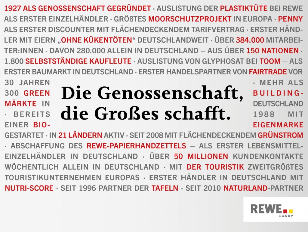 Grafik beschreibt Errungenschaften der REWE Group