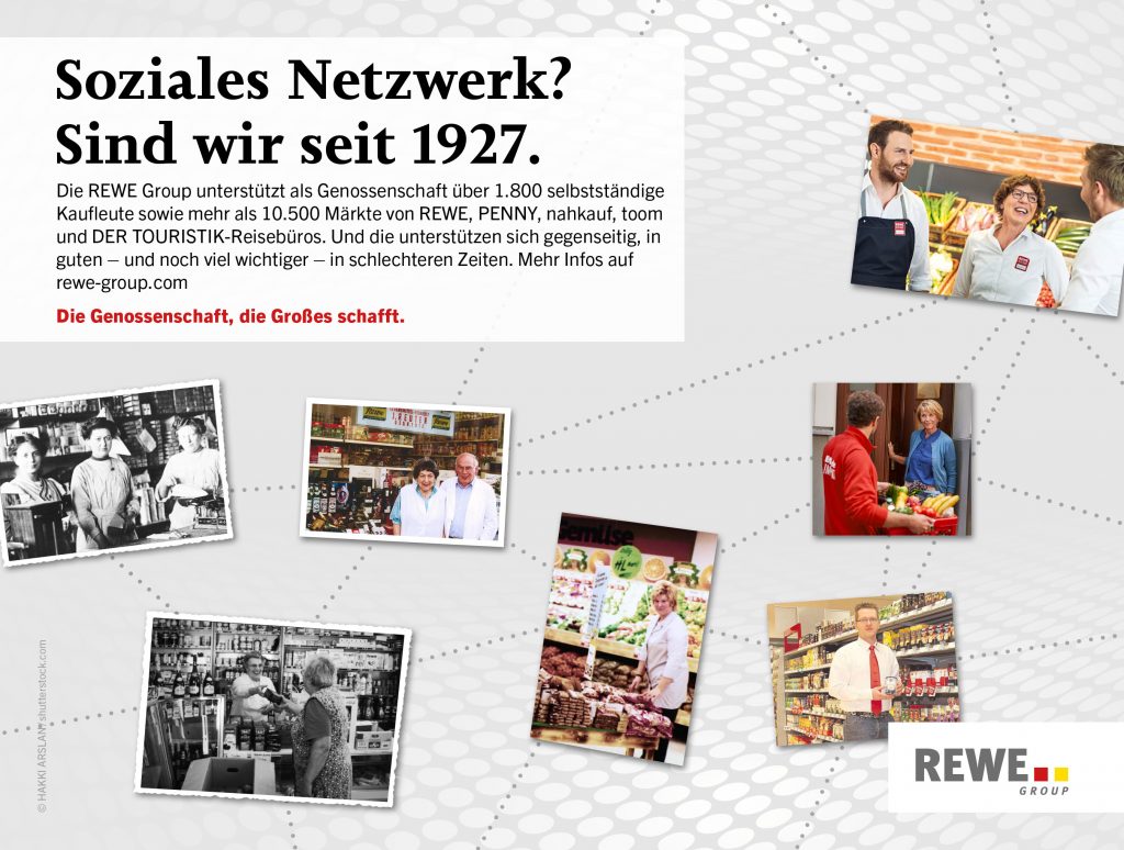 Eine Grafik über die REWE Group als Genossenschaft.