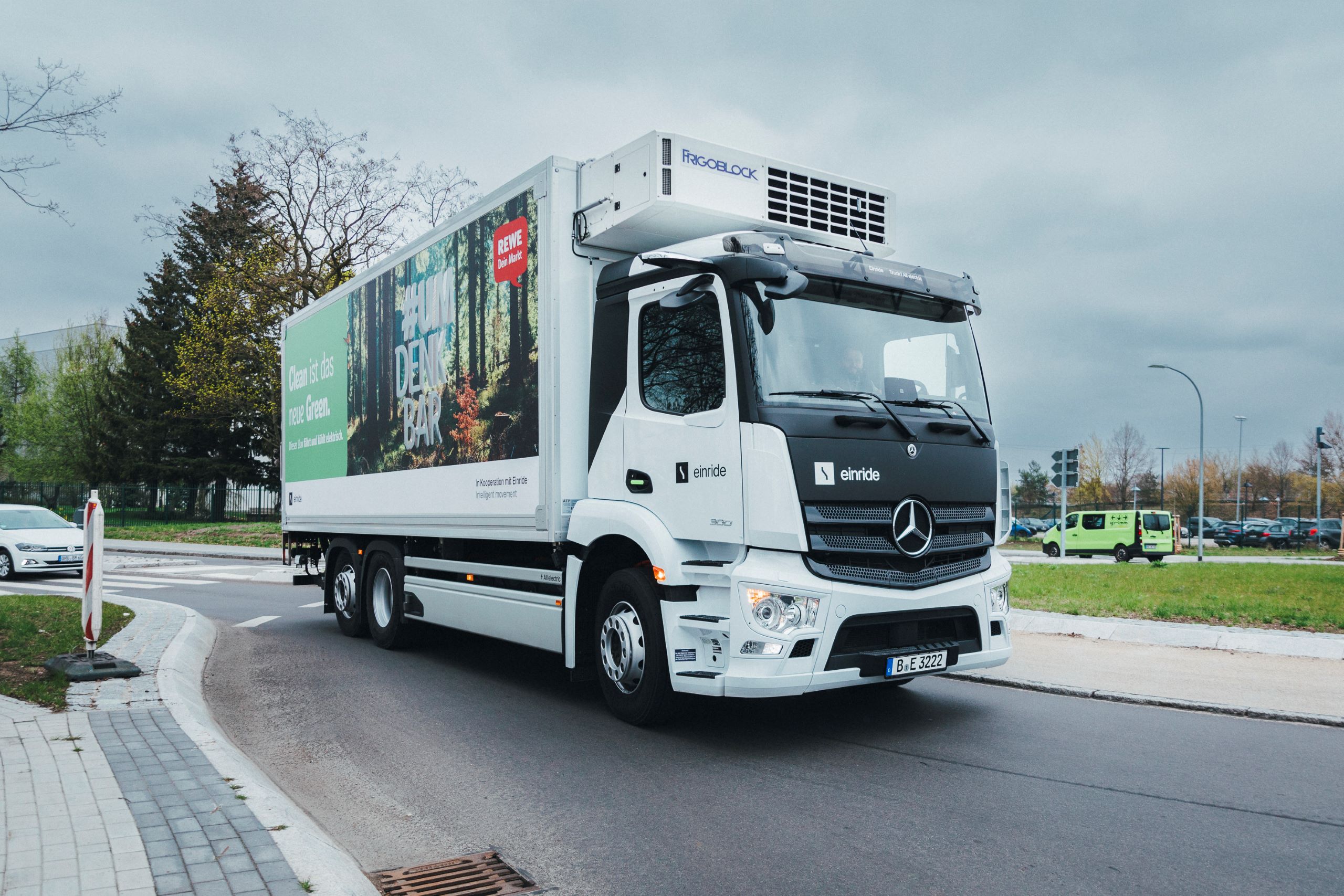 Electric truck on the road