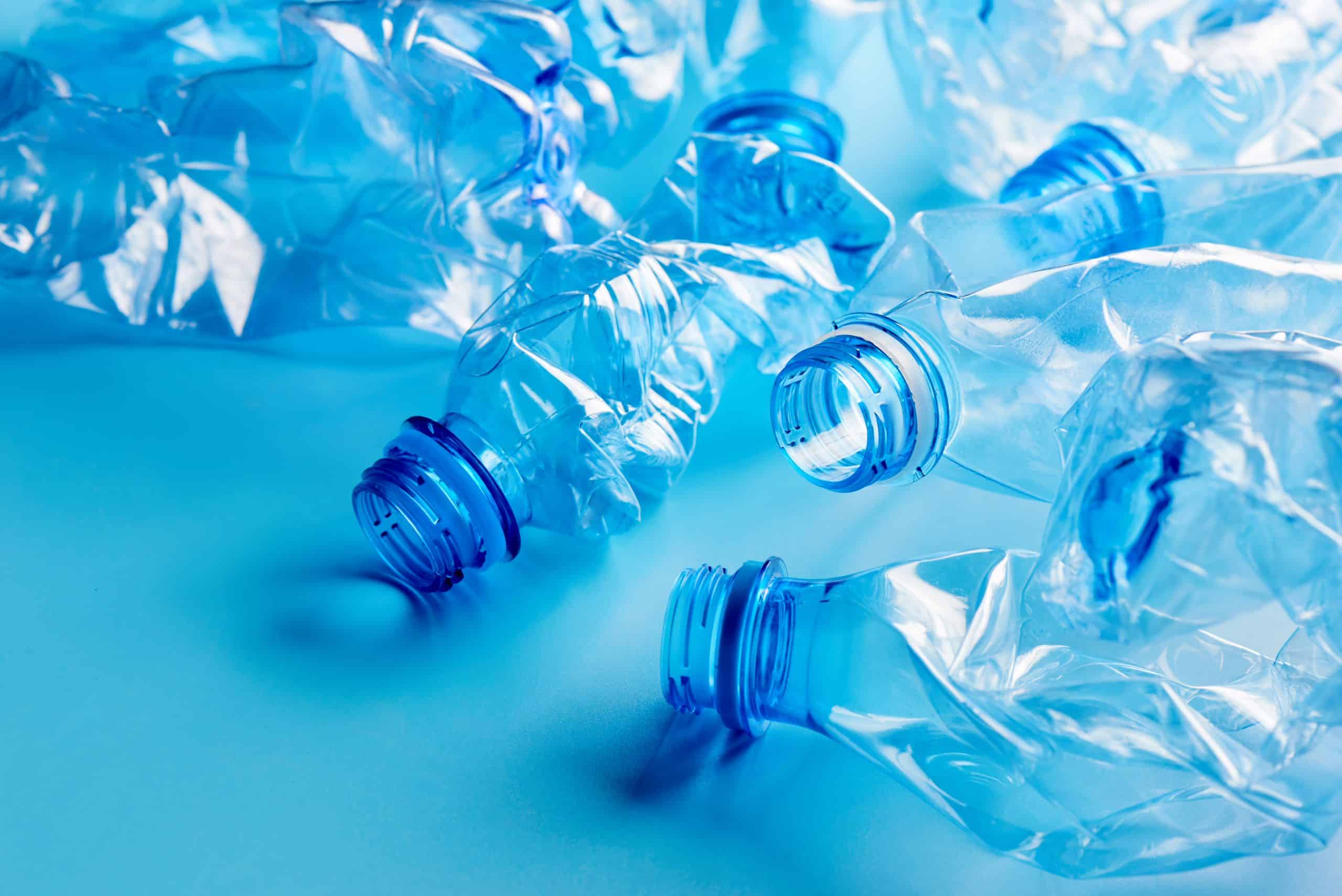Empty plastic water bottles