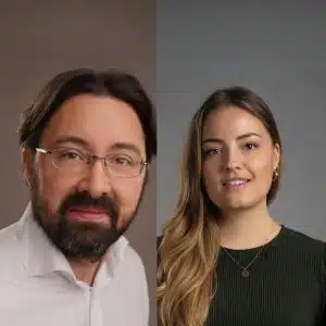 Porträts von Prof. Tobias Gaugler (TH Nürmberg) und Dr. Amelie Michalke (Uni Greifswald).