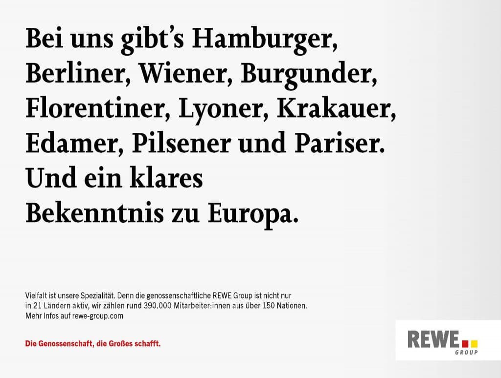 Ein Statement der REWE Group zu Vielfalt und ein Bekenntnis zu Europa.