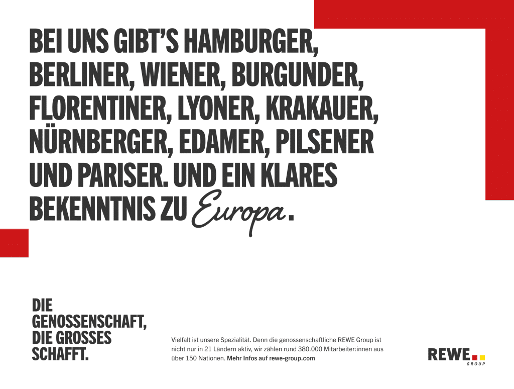 Ein Statement der REWE Group zu Vielfalt und ein Bekenntnis zu Europa.