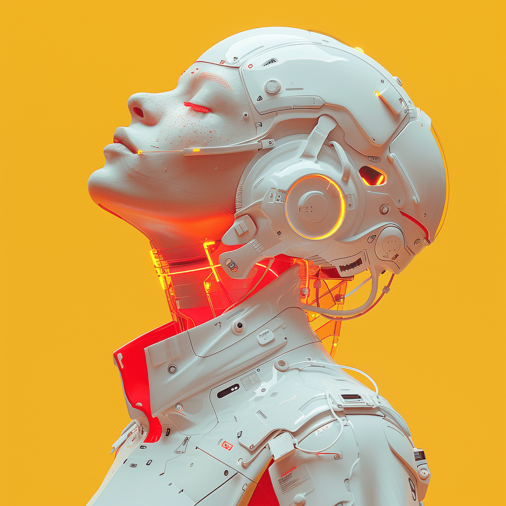 AI-generated image of a robot with a human face.
