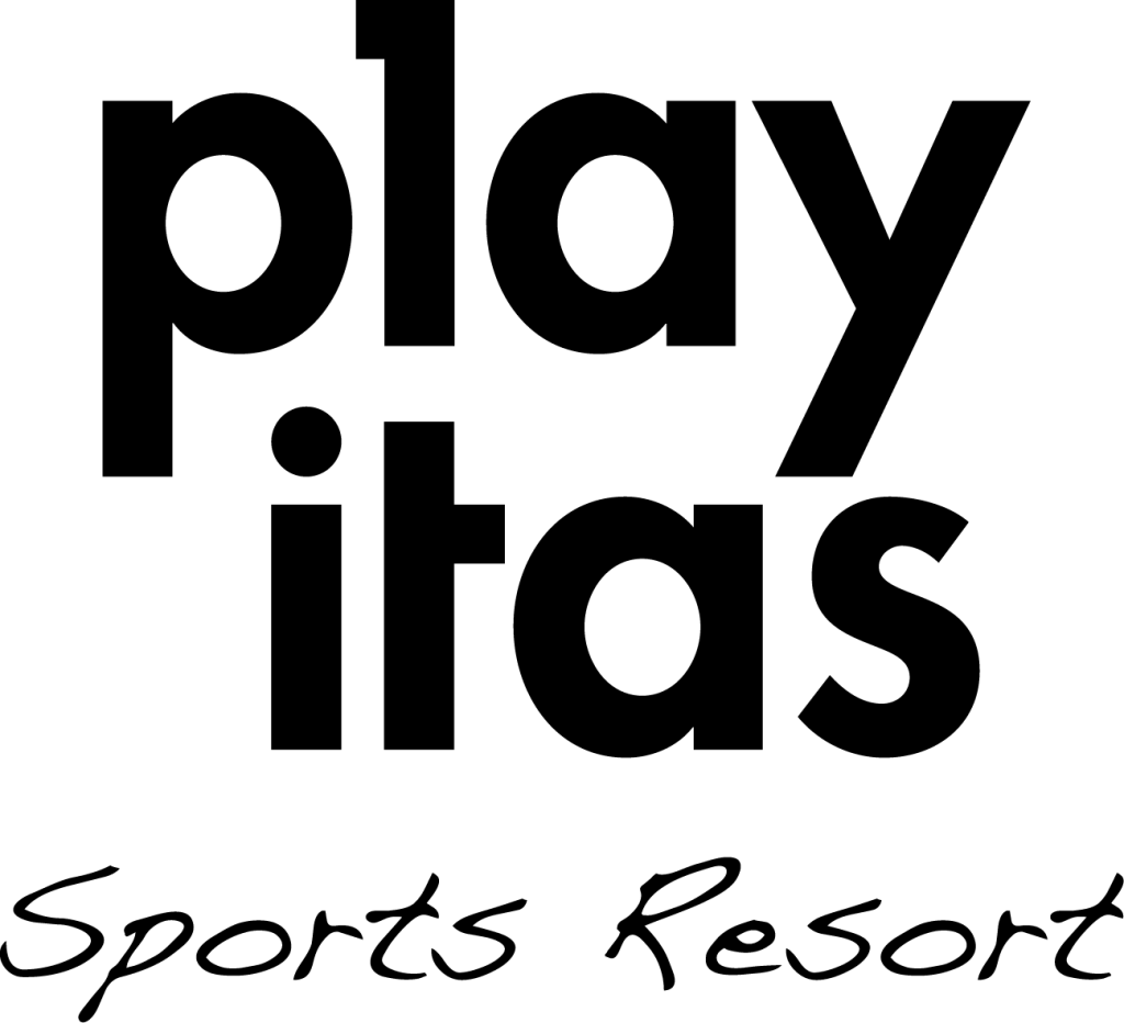 Logo von Playitas Free your mind mit schwarzer Schrift auf weißem Grund