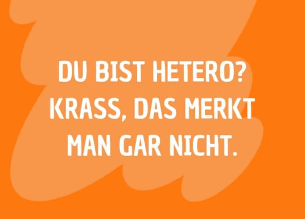 Orangener Hintergrund und in weißer Schrift der Spruch 