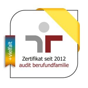 Logo Zertifikat Beruf und Familie plus Vielfalt